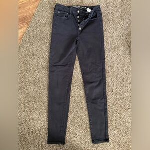 Ladies Size 8 Skinny Black Denim Jeans AEO